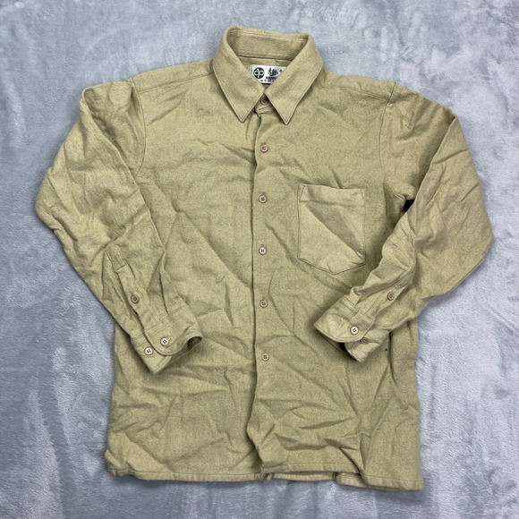 XiuPiao Other - XiuPiao Flannel Shirt Mens Small Green Long‎ Sleeve Collared Casual Button Up